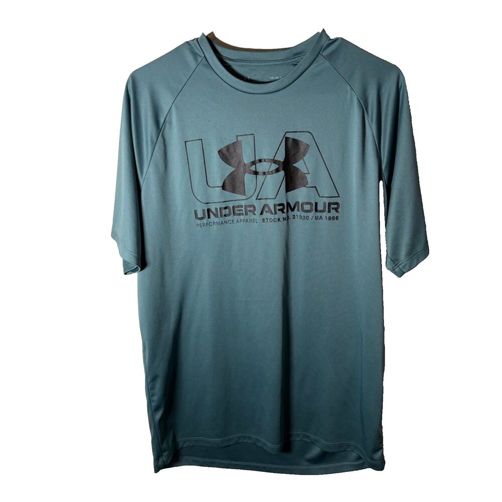 Under Armour T-Shirt Men's Large Crew Neck Logo Athletic Short Sleeve